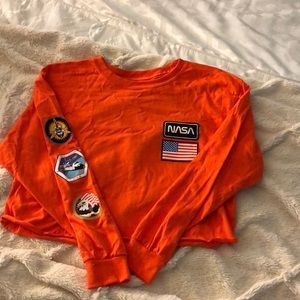 orange nasa crop top